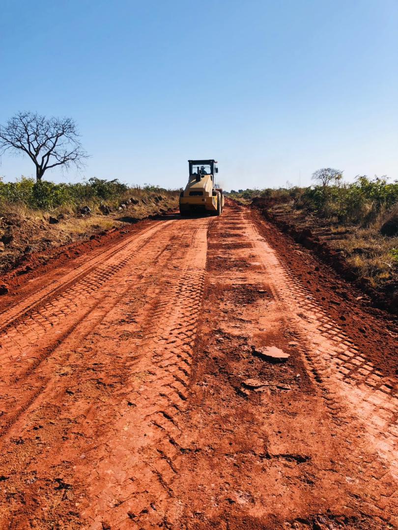 Stoneclare road compaction work in progress